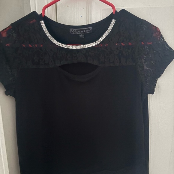 Black Lace Women's Blouse size s - Picture 1 of 5